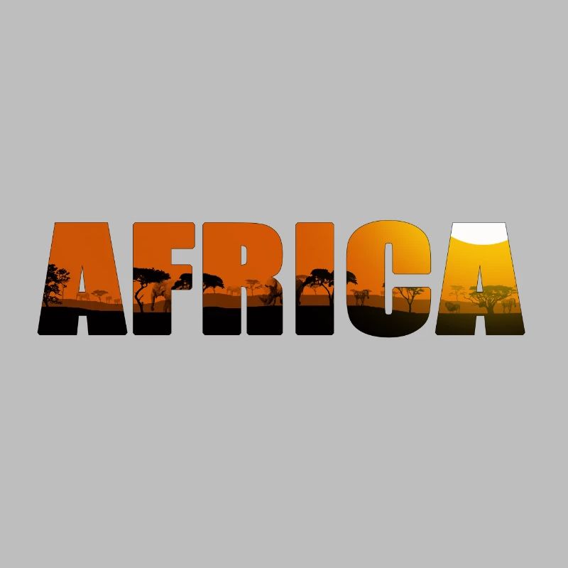 Lettrage de paysage d'Afrique