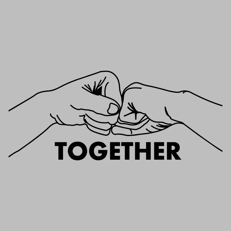 Hand gesture collaboration teamwork with text together