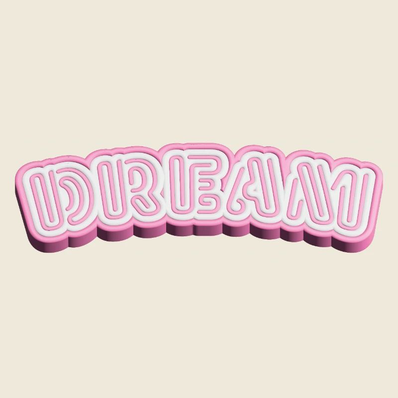 Typographie 3D de rêve - Conception de mots 3D en blanc et rose