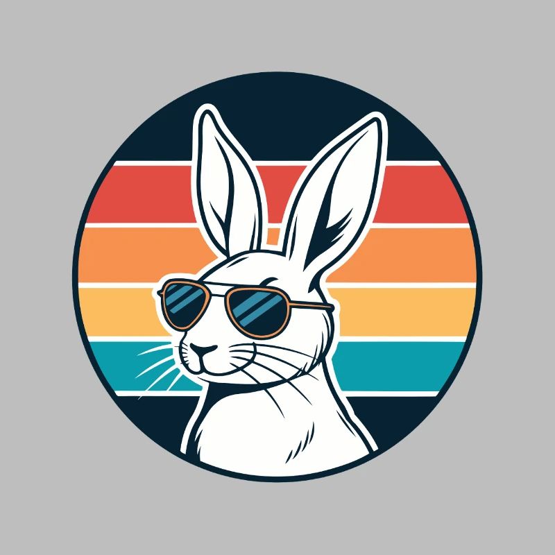 Sunny Retro Bunny with Glasses