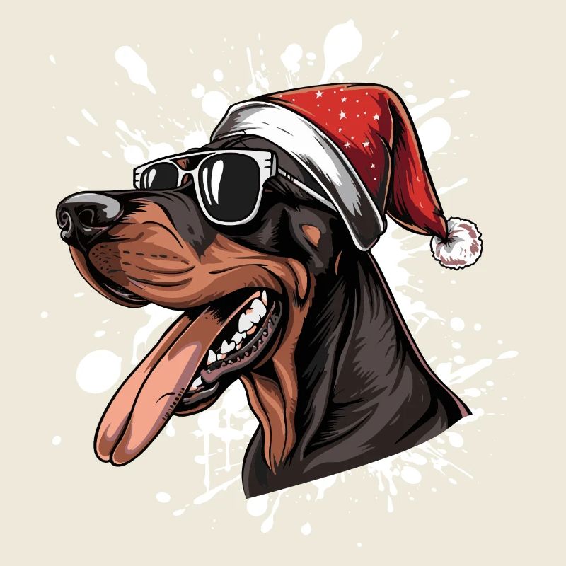 Doberman chien Noël drôle