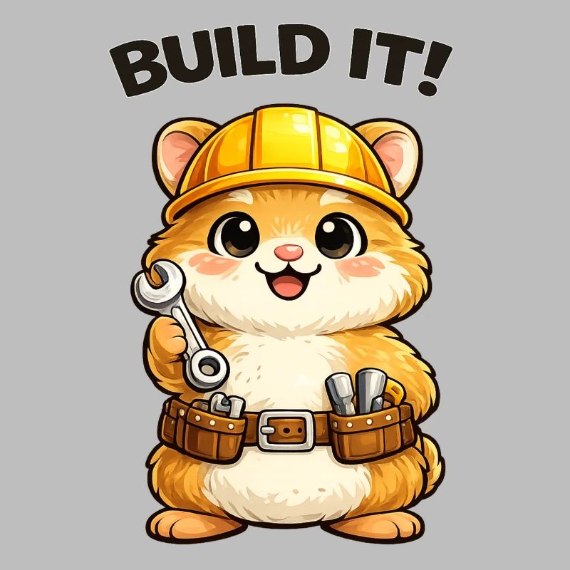 Construction trolley: construction helmet and tools