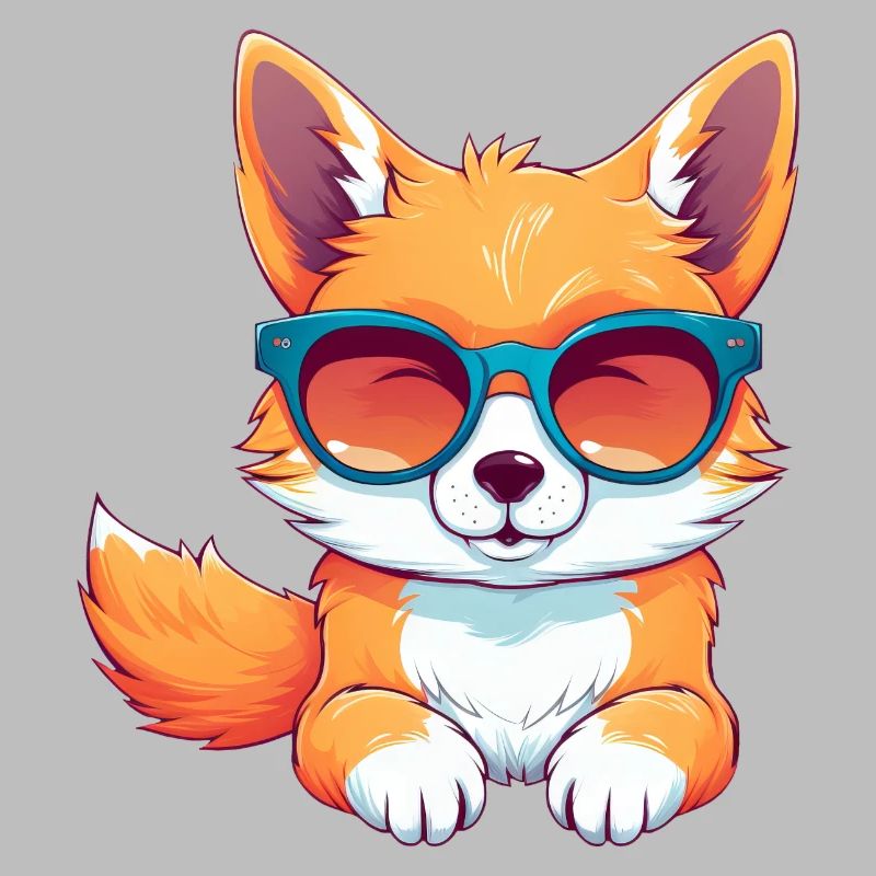 Cool Nerd Fox - Design animal décontracté
