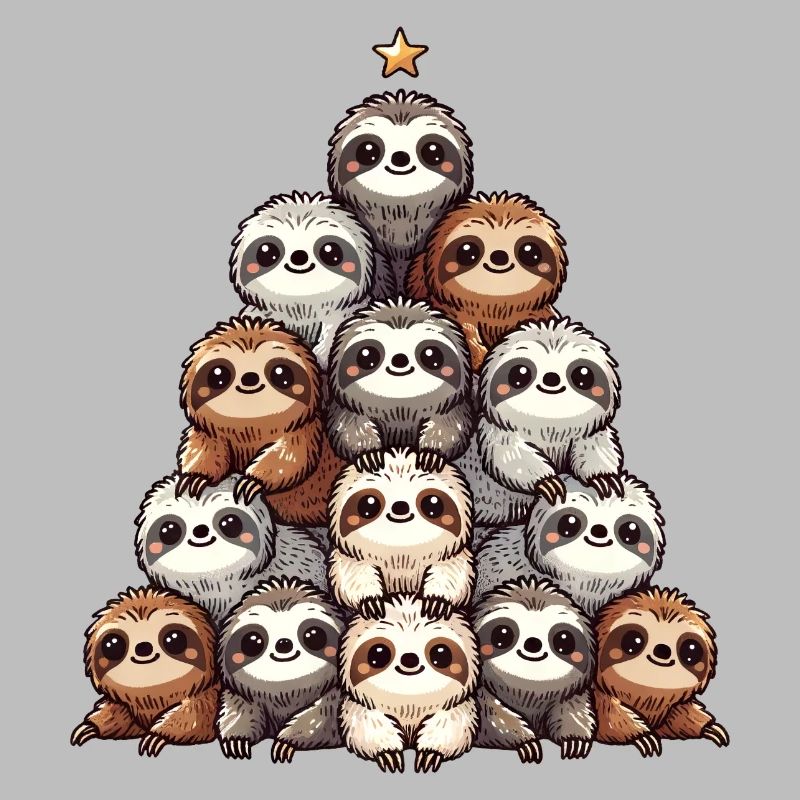 Sloth Christmas Tree Pattern