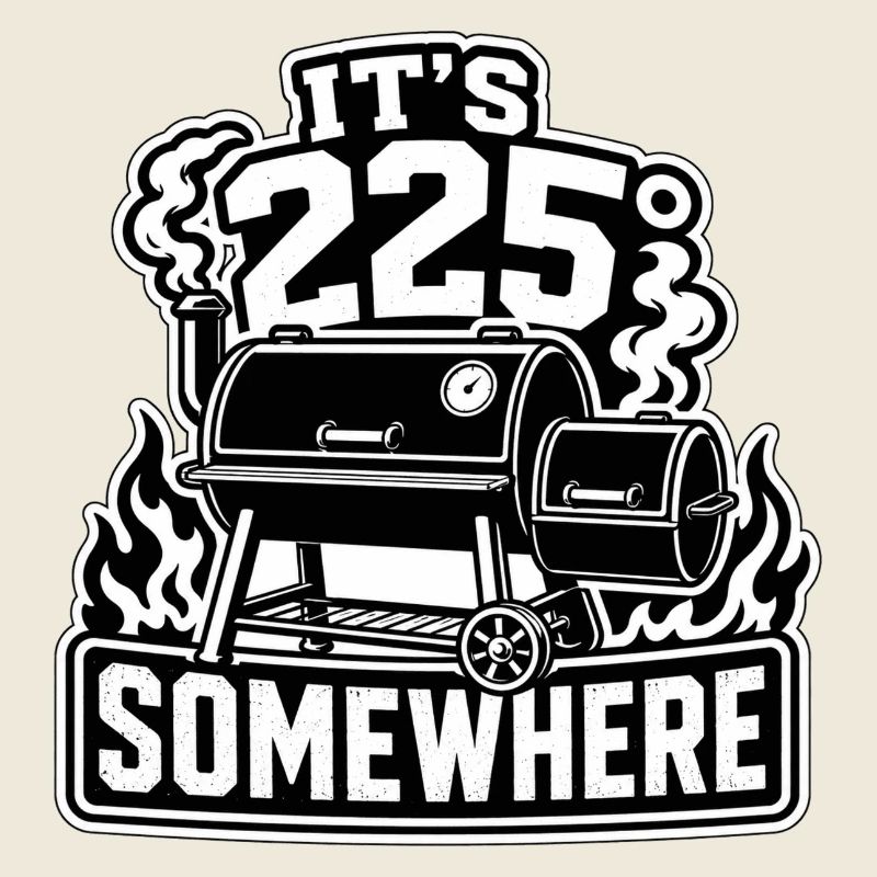It's 225° Somewhere BBQ Grill Skelett