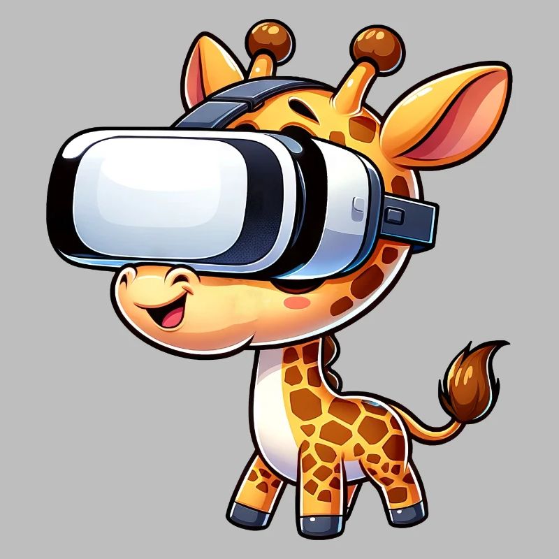 A Cool Giraffe with VR Headboard