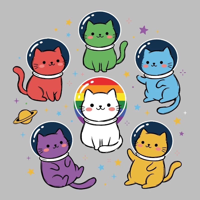 Pride-Monat LGBT – Rainbow Space Cats