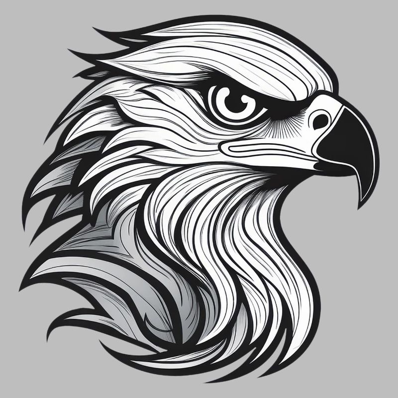 Expressionist eagle head-laying