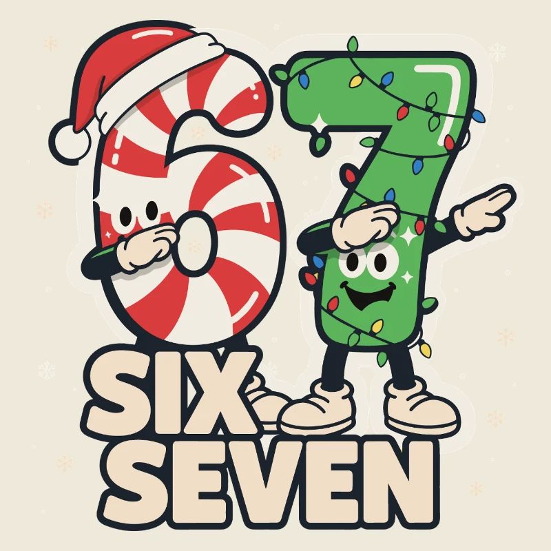 67 Meme Six Seven Dabbing Weihnachtsmann Lustig