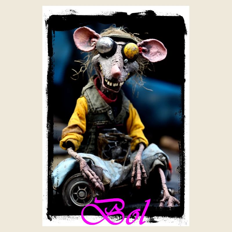 Futuristic Rat Garage Character Punk Doll