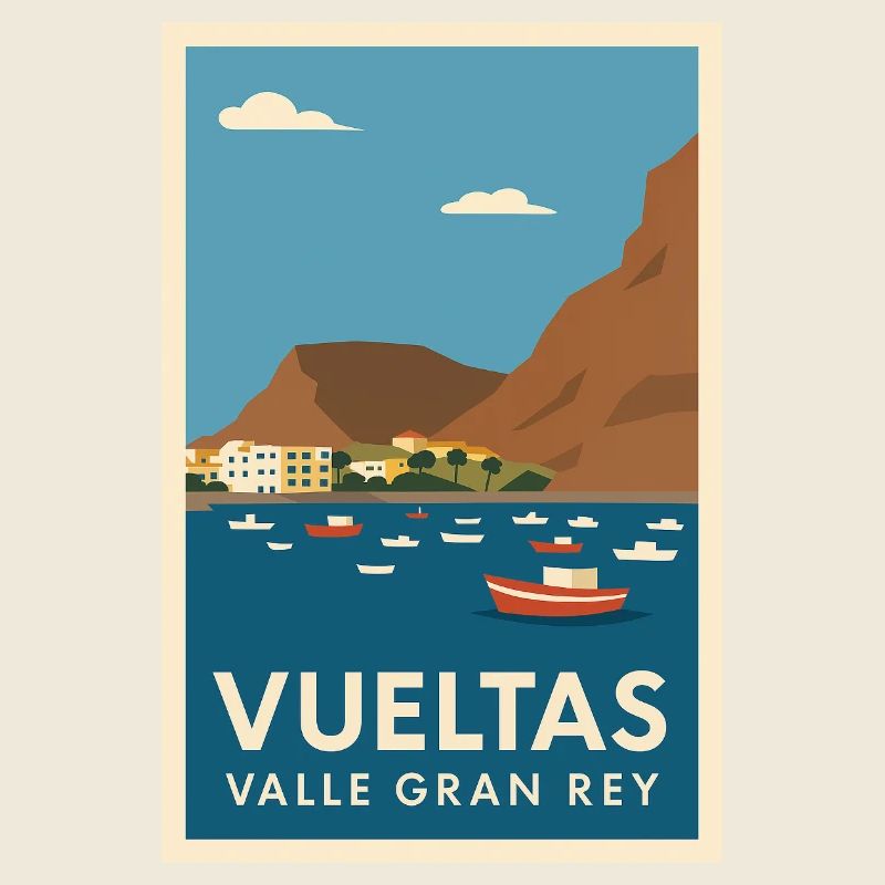 Affiche côtière de la Vuelta Valle Gran Rey