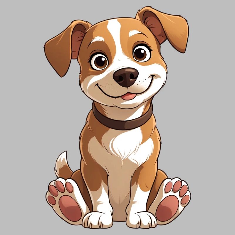 Dessin animé du chiot joyeux