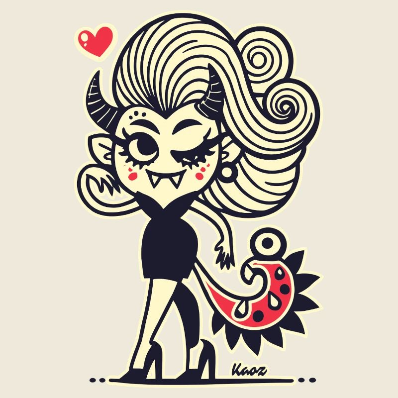 Moonlit Heart Demon Pop Art