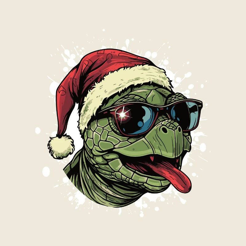 Tortue Noël Drôle