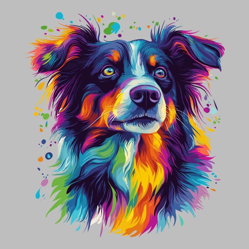 Porträt eines psychedelischen Australian Shepherds