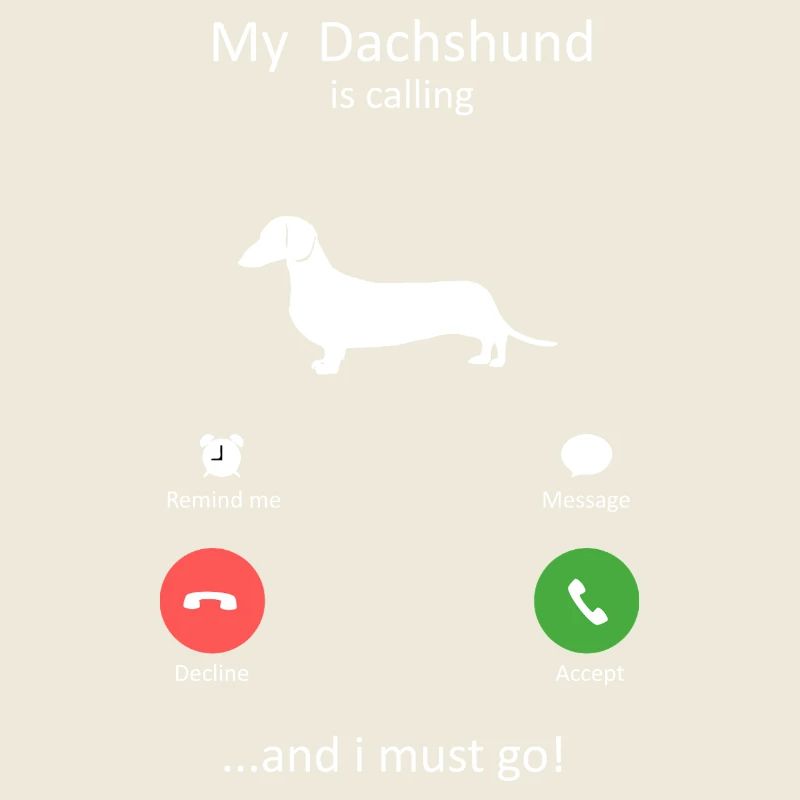 Dachshund Dog Calling Smartphone Interface Art