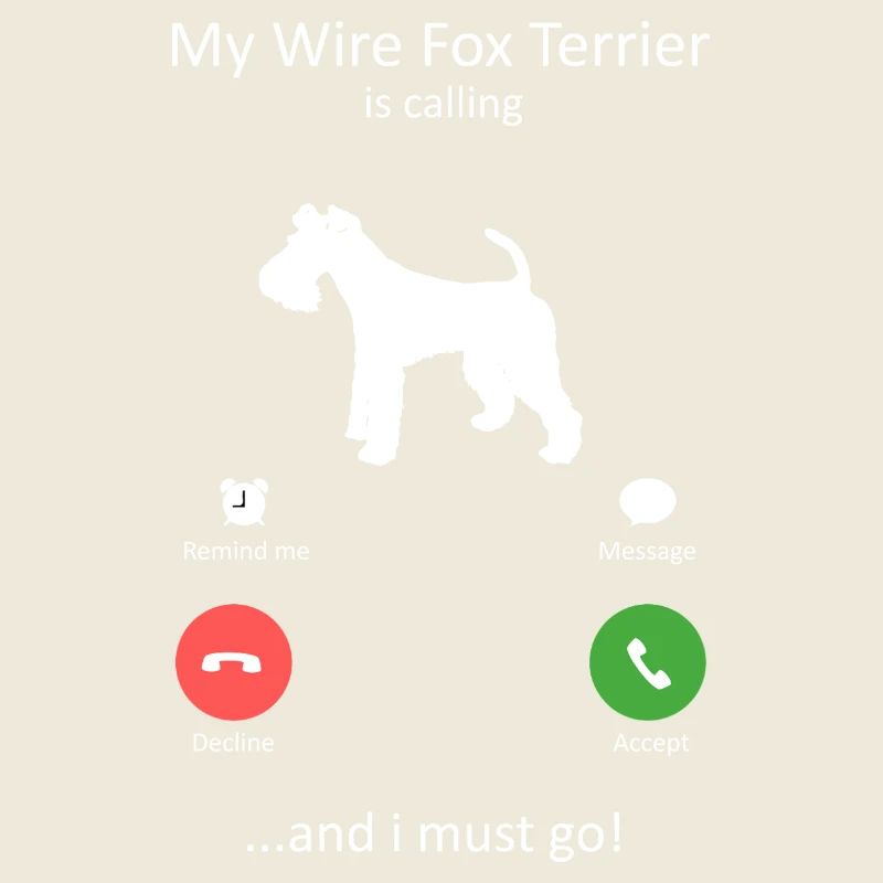 Wire Fox Terrier ruft Hundebesitzer-Design an