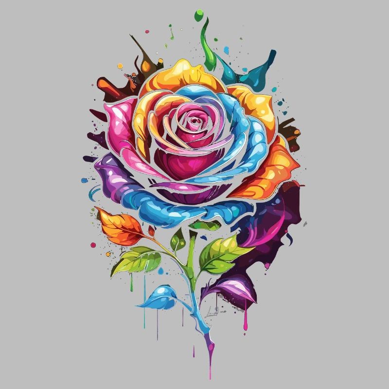 Blume - Regenbogen Rosa
