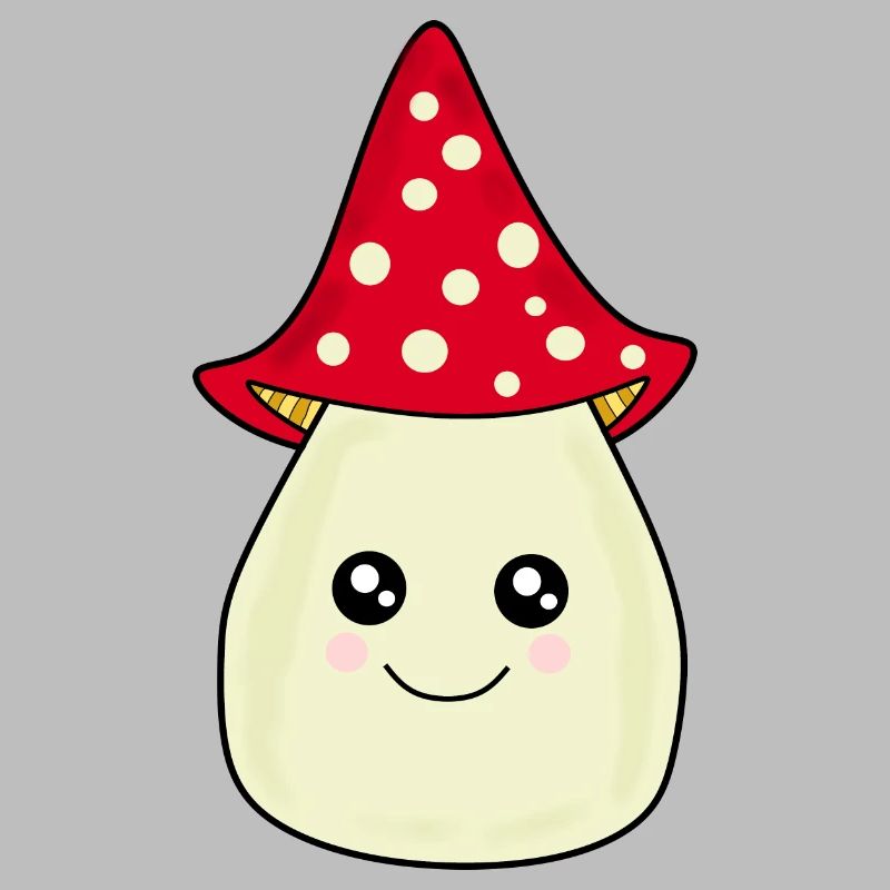 Kawaii champignon Toadstool mignon rouge avec visage