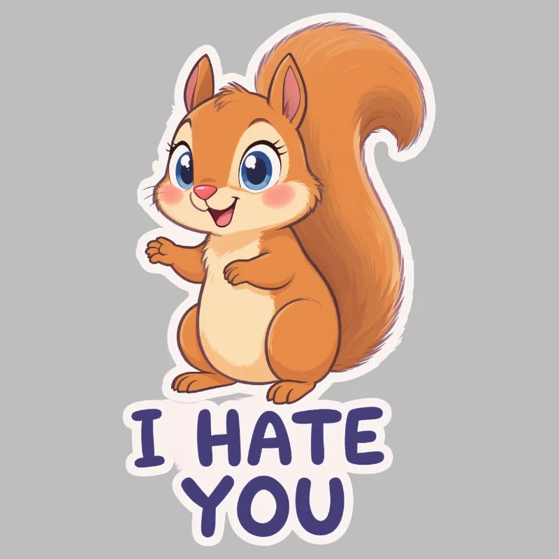 Kawaii Eichhörnchen – I Hate You Cartoon