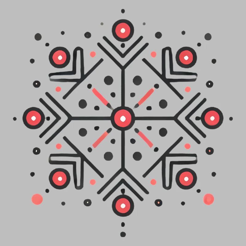 Conception élégante de l’insigne de flocon de neige rouge