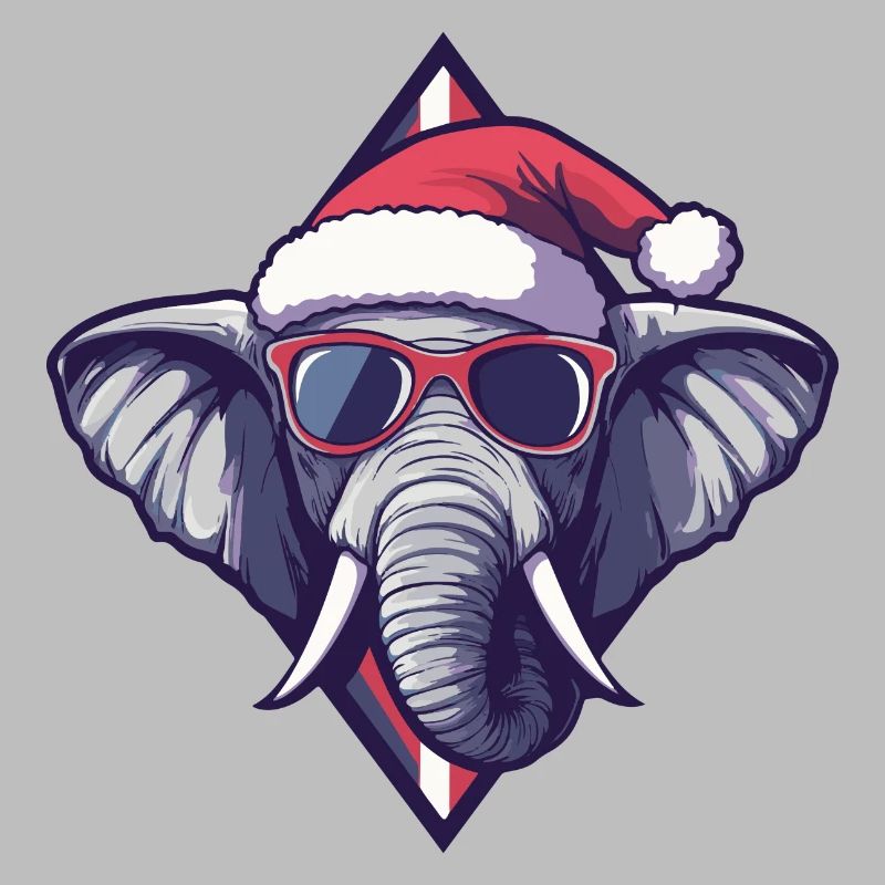 Éléphant Noël Cool