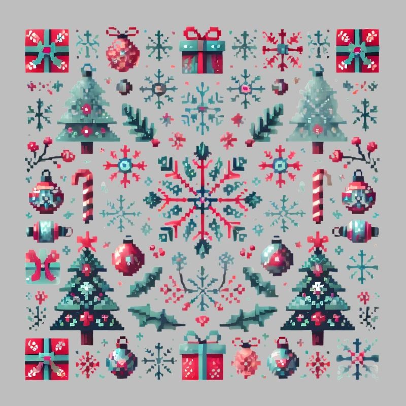 Festive Pixel Art Christmas Pattern