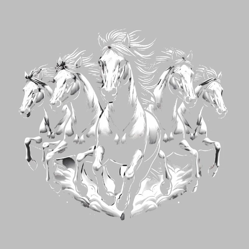 Chevaux de course Dynamic Noir Blanc Design
