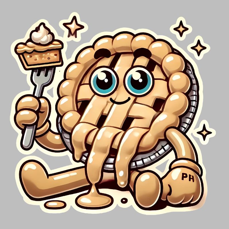 Funny Existential Pie Cartoon Design