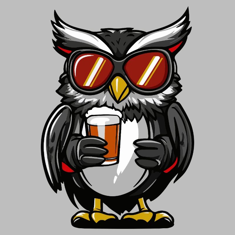 Eule Apres Ski Bier Comic