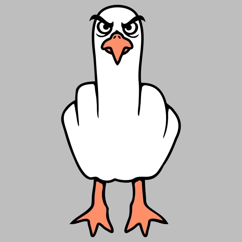 Seagull middle finger insult stinky finger naughty