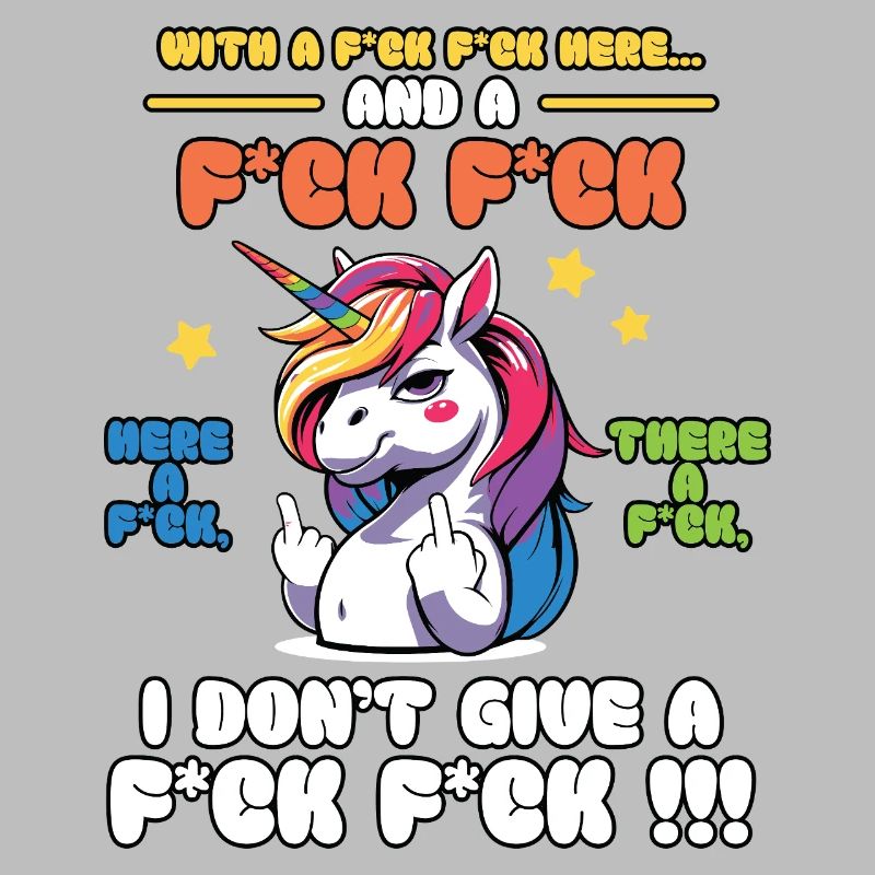 Buntes Einhorn mit frechem Spruch Old Mcdonald