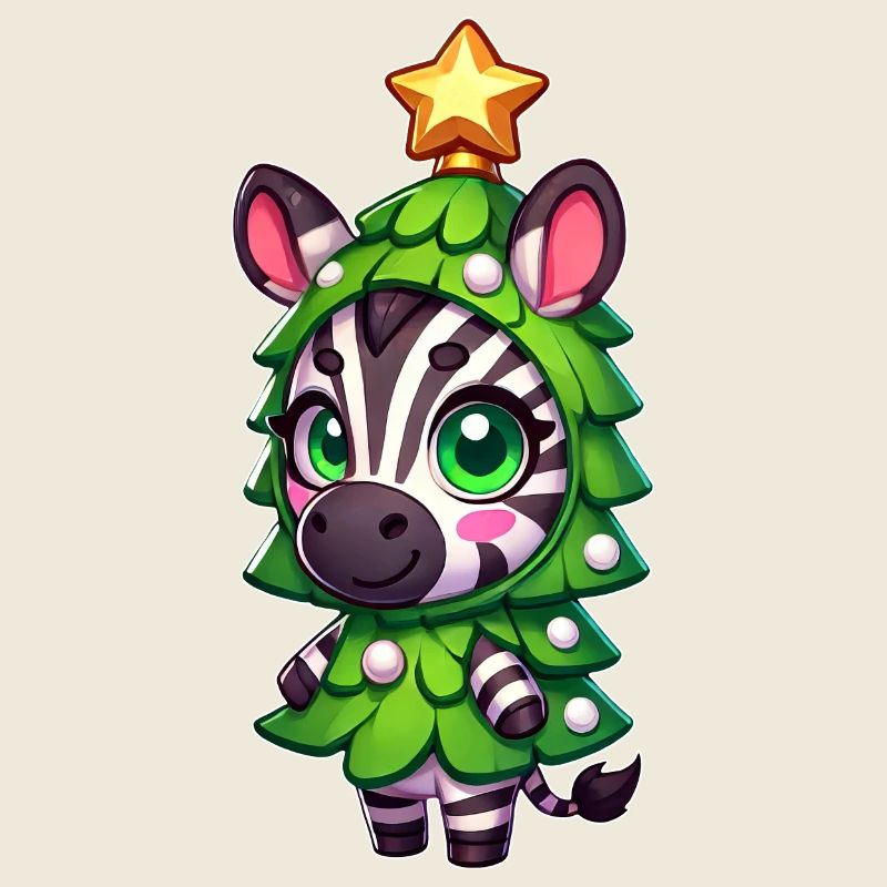 Zebra Weihnachtsbaum Kostüm Cartoon