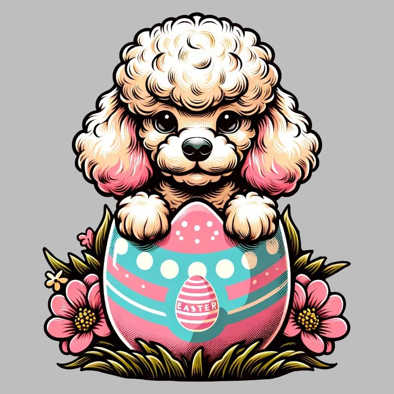 Easter Egg Easter Egg Dog Poodle Hatches From The Egg