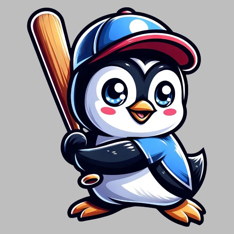 Cute Penguin Baseball Player Comic