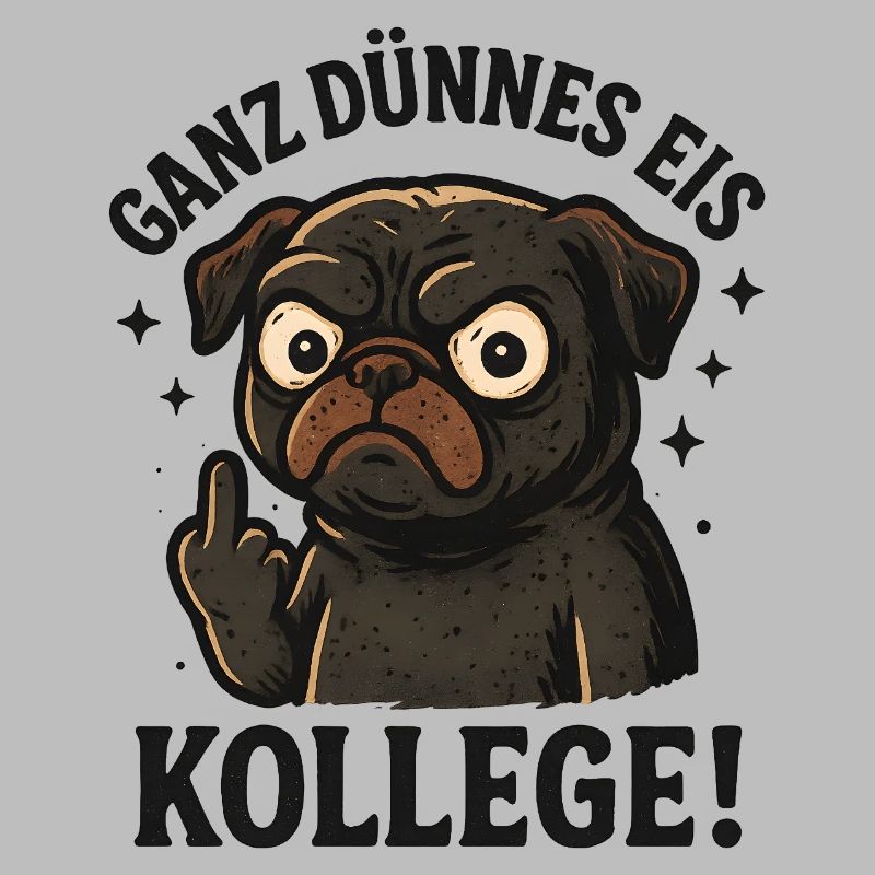 Very thin colleague pug dog