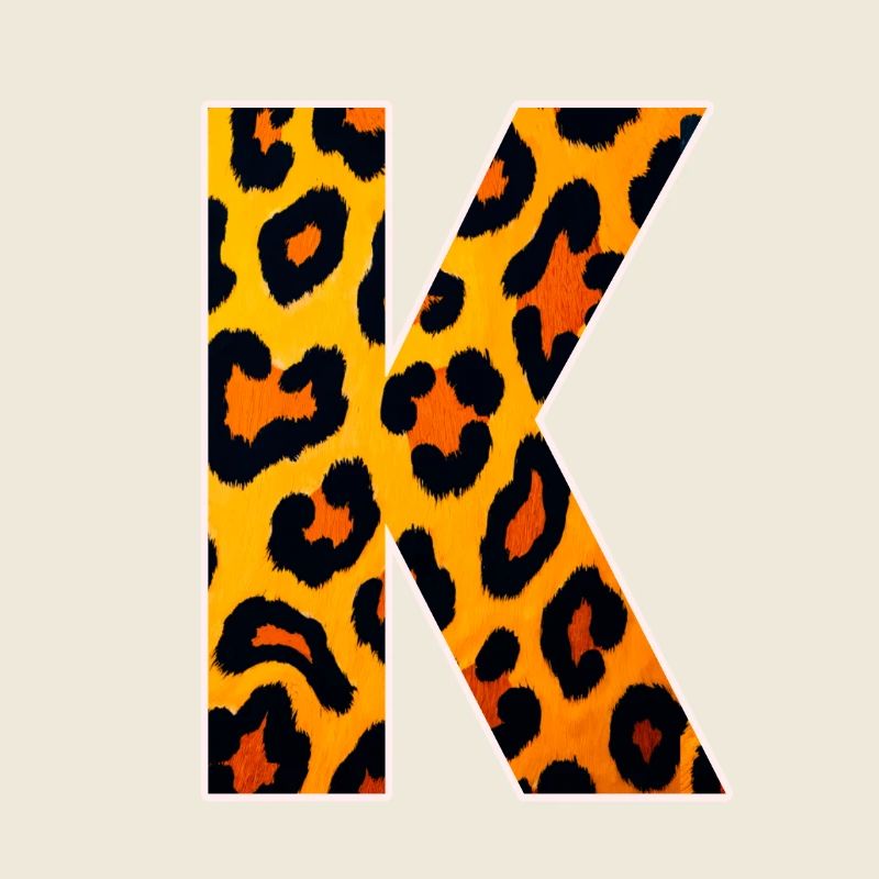 Leopardischer Buchstabe K