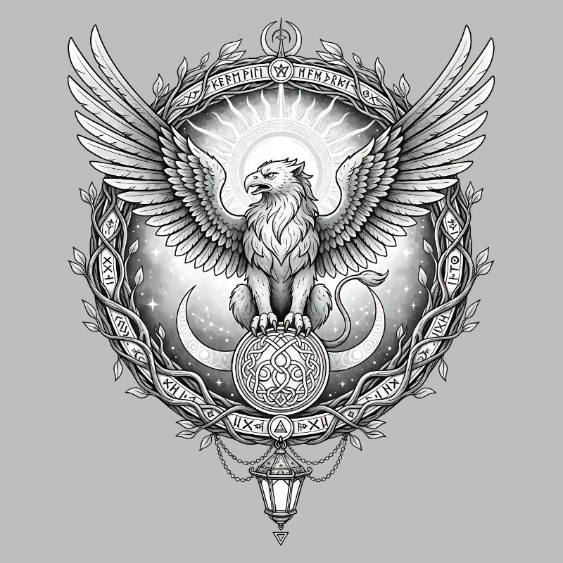 Cosmic Eagle with Rune Ring
