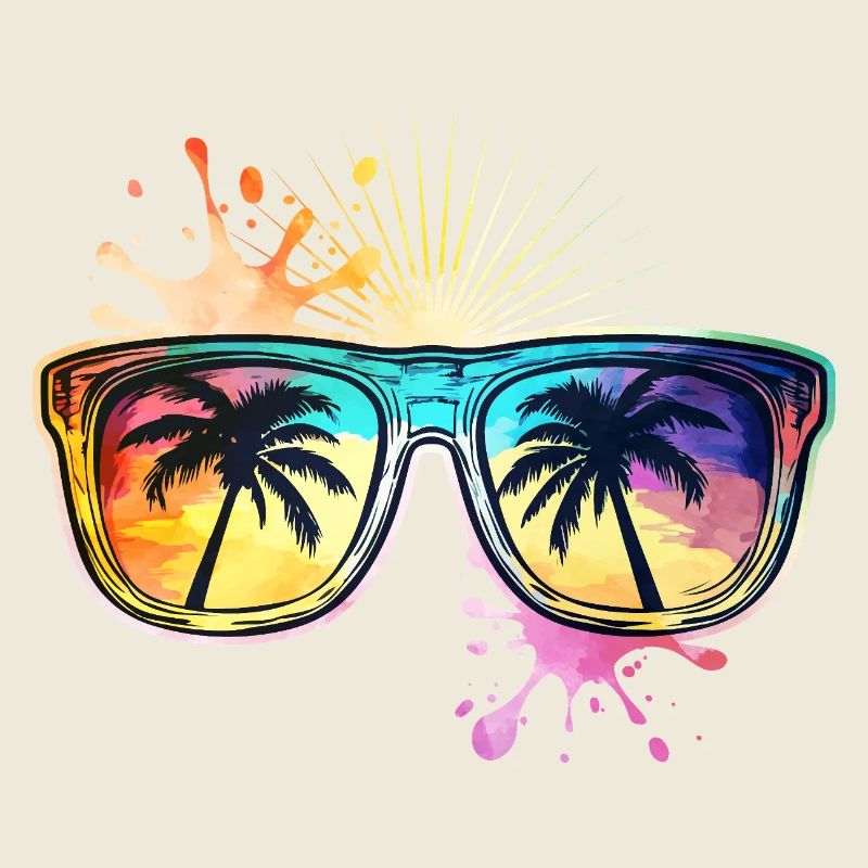 Sunglasses Palm Trees Holiday