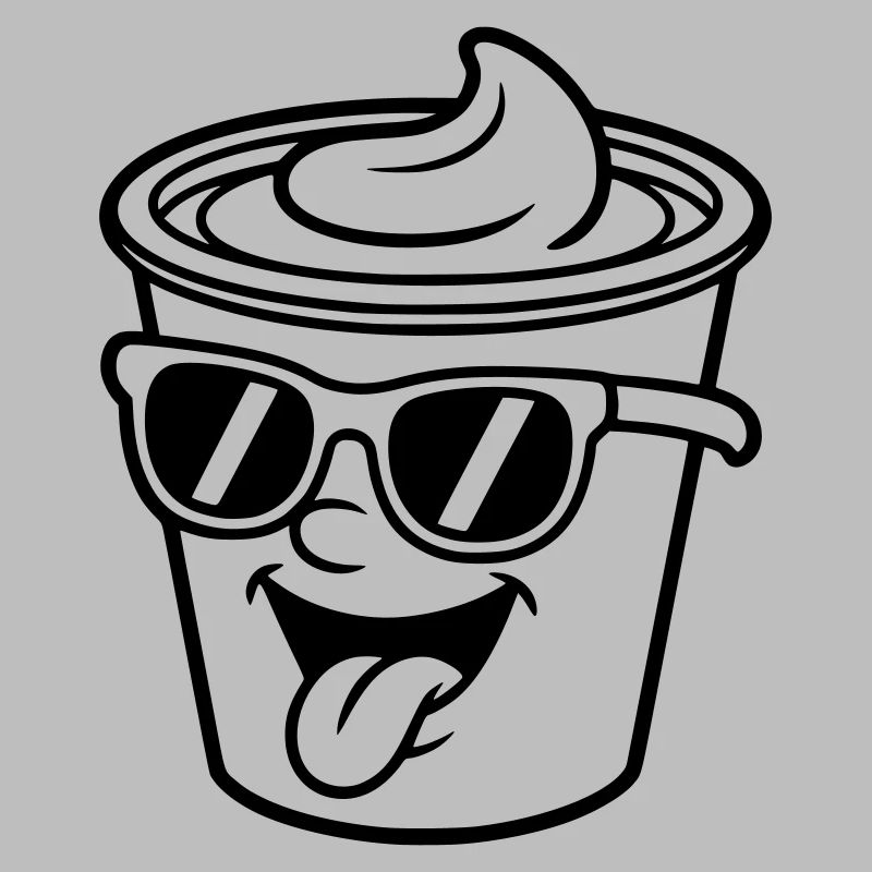 Tasses, crème, yaourt, crème, glace (couleur variable)