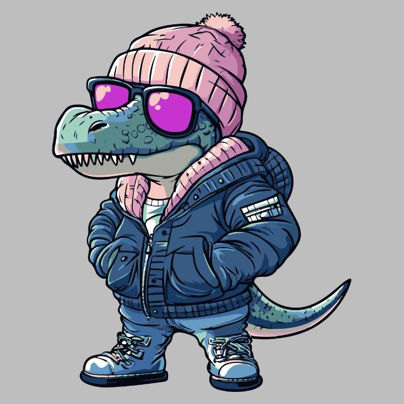 Dinosaur T-Rex Winter Comic