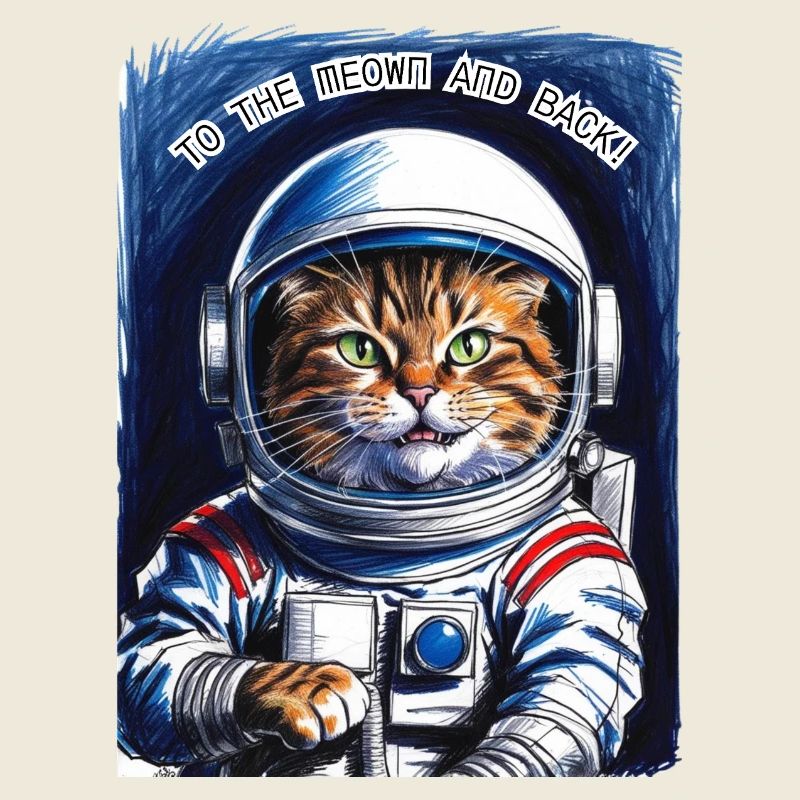 Astronaut Katze Tier Geschenk