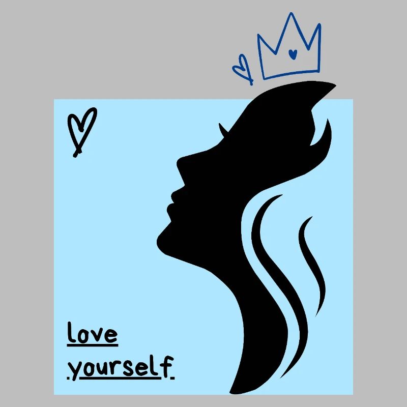 Graphiques bleus simples Love Yourself