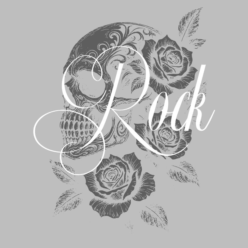 Gothic Rose Skull Rock Graphic