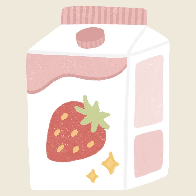 Erdbeer-Milch-Box-Illustration