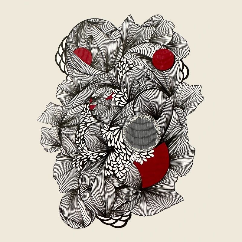 Black and white sheets with red accent