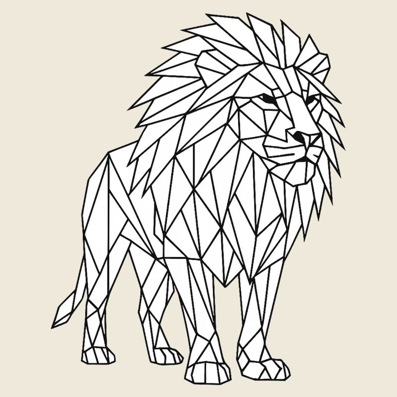 Geometrischer Löwe Polygon Stil