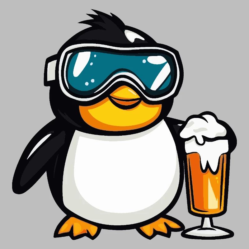 Penguin après-ski beer