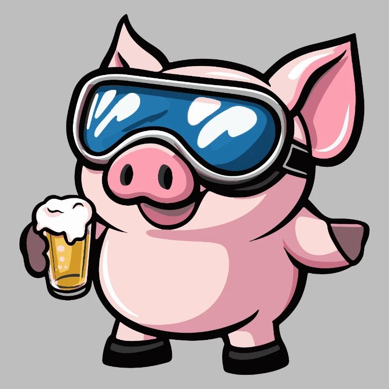 Schwein Apres Ski Bier Comic