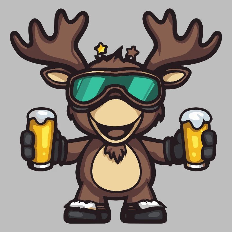 Elch Apres Ski Bier Comic